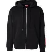Diesel Collegepaita 'S-BOXT-ZIP' tummanpunainen / musta / valkoinen