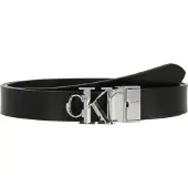 Calvin Klein Vyö 'Adjustable Reversible Monogram Buckle' musta