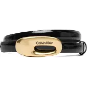 Calvin Klein Oval Buckle Shiny Strap 15Mm - Black - 90