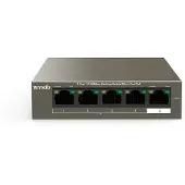Tenda TEF1105-4-63W, Hallitsematon, Fast Ethernet (10/100), Power over Ethernet -tuki, Telineasennus, Työpöytä-/seinäkiinnitys, Seinäkiinnitteinen (TEF1105P-4-63W)