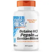 Doctors Best Betaiini HCl, pepsiini ja katkerot - 360 kapselia