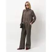 Dante6 -Estela Silk Mixed Top - Grey - 36