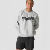ICANIWILL Everyday Relaxed Crewneck Print Light Grey Melange
