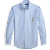 Ralph Lauren Paita 'CLASSIC' vaaleansininen / ruskea / brokadi / keltainen