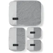 Kapten & Son Toilettilaukku 'Packing Cubes Set Small' vaaleanharmaa / musta