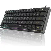 MageGee Mini 60 % pelinppimist RGB-taustavalaistu 61-nppinen Ultra-kompakti nppimist TS91 Ergonominen vedenpitv mekaaninen toimistotietokon