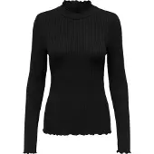 JDY Jdyfransiska Life L/S Hi-Nck Top Jr Noos - Black - L