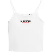 Superdry for woman. W6011836A T-shirt with Sportswear logo in white (M), Casual, Cotton, Sleeveless / Straps
