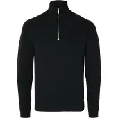 Selected Slmdane Ls Knit Structure Half Zip Noos - Black - M