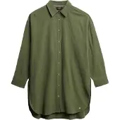 Superdry for woman. W4010470A Ibiza long beach shirt green (S), Casual, Cotton, Long sleeve