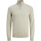 Jack & Jones Jjeemil Knit Half Zip Noos Jnr - Beige - 140