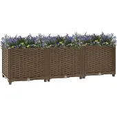 vidaXL Korotettu kukkalaatikko 120x40x38 cm polypropeeni
