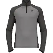 Odlo Men's Tn Long Sleeve Halfzip Natural Grey Melange - Dark Grey Melange Pitkähihaiset urheilupaidat S