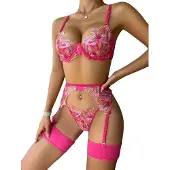 Dark Red Brand Kolmiosainen alusasusetti Bright&Sexy