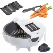 Hobby Hall VeggieStrainer vihannesleikkuri kulholla ja siivilällä