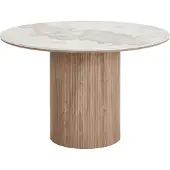 Ebuy24 Ruokapöytä 120x76 cm valkoinen ruskea keramiikka