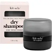 Raw Organic KITSCH Volumizing Rice Protein Dry Shampoo - Dark Tinted Powder