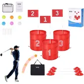 Vevor -pihan golfpeli, 3-reikäinen golfkenttä, golfpelien harjoittelupelit, golf-hakeutuspeli perheelle, aikuisille ja lapsille, kannettava ulkopihan golfpeli nurmikolle, pihalle, retkeilyyn, puistoon,