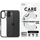 PanzerGlass Care by iPhone 16 Urban Combat -suojakuori, Musta