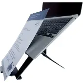R Go Tools Laptopstandaard R-Go Riser Document, ergonomisch, inklapbare en verstelbare standaard met documenthouder, zwart, Kannettavan tietokoneen te (RGORIDOCBL)