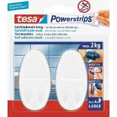 TESA Powerstrips Hooks Large Oval self-adhesive Valkoinen