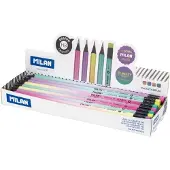 Milan Display Box 24 Hb Graphite Pencils With Eraser Sunset Series Kirkas