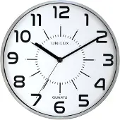 Unilux Silent Wall Clock 285 Cm Metallic Gray Color Hopeinen