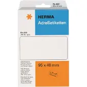 Herma 4301, Valkoinen, Paperi, Matta, 9,5 cm, 4,8 cm, 250 kpl