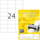Topstick 8706 -tulostustarrat, 24-osainen, 70 x 37 mm