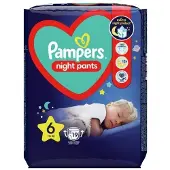 Pampers Night Pants Size 6 kertakäyttöiset housuvaipat yöksi 13+ kg 19 kpl
