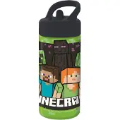 Minecraft , Vandflaske Med Sugerør - Multi/patterned - 410 ml