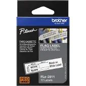 Brother FLE2511 21MMX45MM BLCK ON WHTE FLAG TAPE