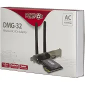 Inter-Tech DMG-32, Sisäinen, Langaton, PCI Express, WLAN, 650 Mbit/s, musta, Hopea (88888148)