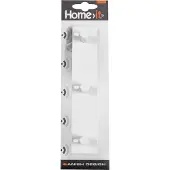 Home It Home&gt it vaateteline, jossa on 3 takkikoukkua 20 × 4 x 4 cm valkoinen