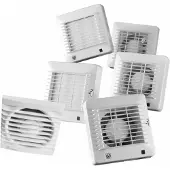 THERMEX Fan EDM 100 T Scandic kiinteällä ajastimella (8 min.). Ilmavirta 95 m³/h, mitat 155x155/ø98 mm.