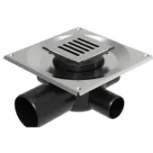 Unidrain Set 3 Square ClassicLine Column 10x10 Ø75 mm horizontal