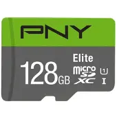 PNY Technologies Elite, 128 GB, MicroSDXC, Luokka 10, UHS-I, 100 MB/s, Class 1 (U1) (P-SDU128V11100EL-GE)