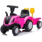 MegaLeg New Holland T7 kävelytraktori perävaunulla ja työkaluilla, vaaleanpunainen