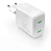 Puro GaN MiniPro Wall Charger - 2 x USB-C 35W PD wall charger (white)