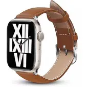 Crong Noble Band - Natural leather strap for Apple Watch 42/44/45/49 mm (Mokka)