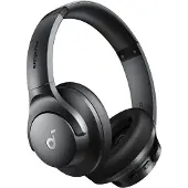 Soundcore Q20i - Kuulokkeet mikrofonilla - täysikokoiset - Bluetooth - langaton, langallinen - aktiivinen melunvaimennus - 3,5 mm:n liitäntä - musta