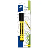 Staedtler 307-9 BK2, Sininen, Sininen, Keltainen, 0,6 mm, Erittäin hieno, Kierrätetty muovi, Pyöreä