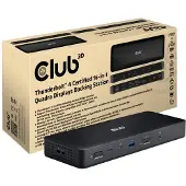 Club 3D Thunderbolt4 16-in-1 -telakka, musta