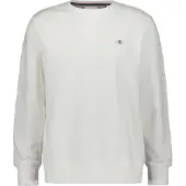 Gant for man. 2006065 Shield crew neck sweatshirt off-white (L), Casual, Cotton
