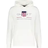 Gant for man. 2047082 Archive Shield hoodie white (M), Casual, Cotton, Long sleeve