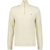 Gant Cotton Knit Half-Zip Sweater - White - L
