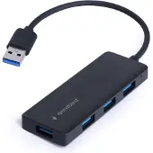 Gembird UHB-U3P4-03, Langallinen, USB 3.2 Gen 1 (3.1 Gen 1) Type-A, Musta, 5 Gbit/s, Kiina, 30 mm