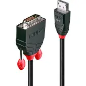 Lindy 41493, 5 m, DVI-D, DisplayPort, 2,7 Gbit/s, musta, Uros/uros