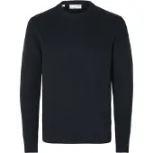 Selected Slhdane Ls Knit Structure Crew Neck Noos - Navy - M