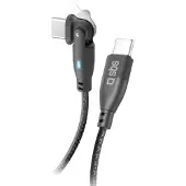 SBS FLEXI USB-C TO USB-C CABLE 60W ROTATABLE 1M BLACK